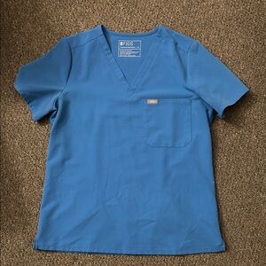 Figs Caterina CAPRI BLUE one pocket scrub top